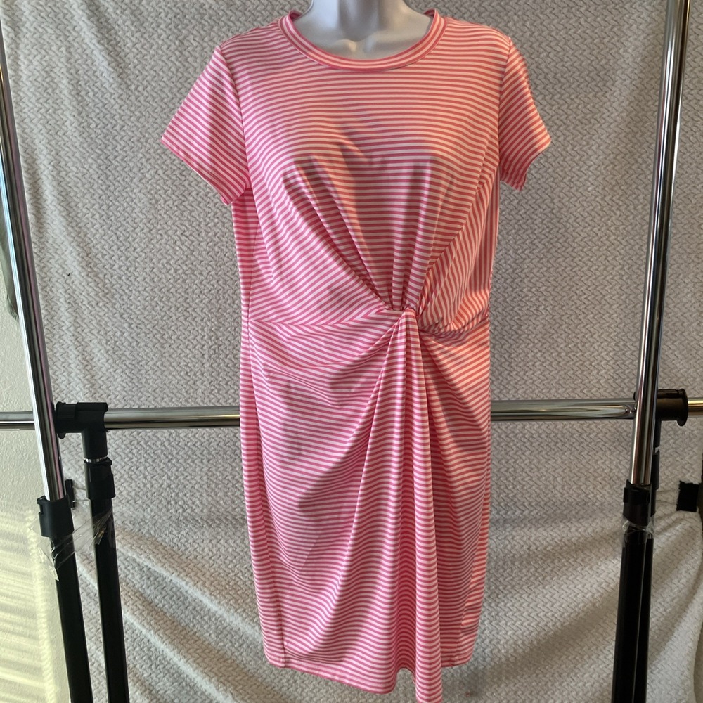 Vineyard Vines Performance Dress Small Pink‎ Athleisure Nautical Striped Preppy